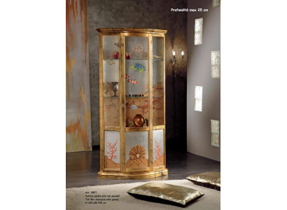 Vitrine classique en verre armoire en bois Armoire Vitrine meuble de luxe Buffet en or Italie