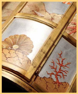 Vitrine classique en verre armoire en bois Armoire Vitrine meuble de luxe Buffet en or Italie