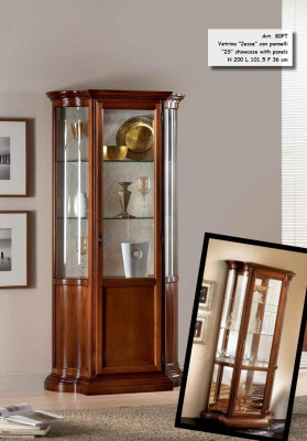 Vitrine en verre Armoire vitrée Marron Mobilier italien de luxe Vitrines Armoires Salon