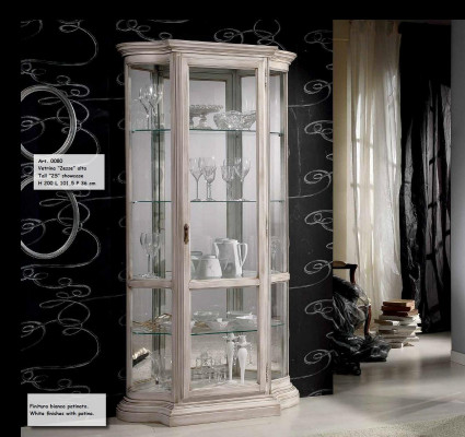 Vitrine Vitrine en verre Blanc Mobilier de luxe italien Vitrines Armoires Salon