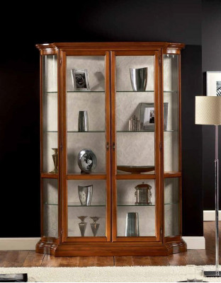 Vitrine en verre Armoires de luxe Vitrines Armoires Marron Vitrine Meuble classique italien