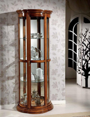 Vitrines classiques Armoire en verre Vitrine en bois Salon de luxe Brun Buffet