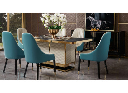Table à manger 6 chaises Chaise Ensemble de salle à manger Ensemble de repas Mobilier moderne Table