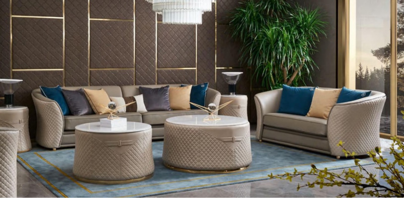 Ensemble de canapés 4-2-1 canapé en cuir à siège ensemble de canapé design paysager de vie