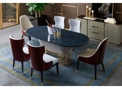 Table de salle à manger en métal en acier inoxydable de designer de luxe, tables de design en marbre pour salon