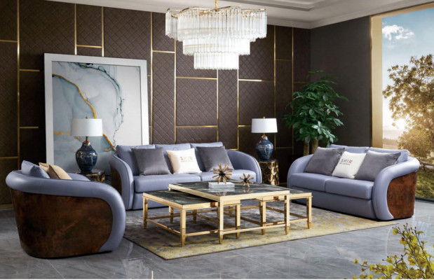 Mobilier de salon de luxe Ensemble de canapé Canapé en cuir Canapé Rembourrage Ensemble de design