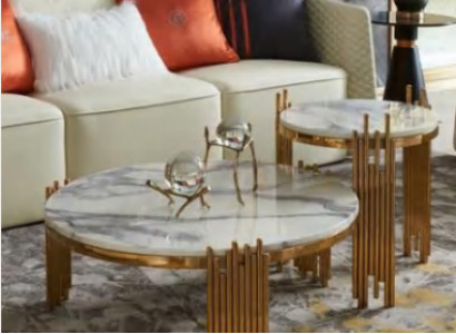 Ensemble de 2 tables basses Table basse Table d'appoint Table de salon décorative design