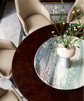 Design Tisch aus Holz Runder Esstisch Runde Esstische 150cm Luxusklasse