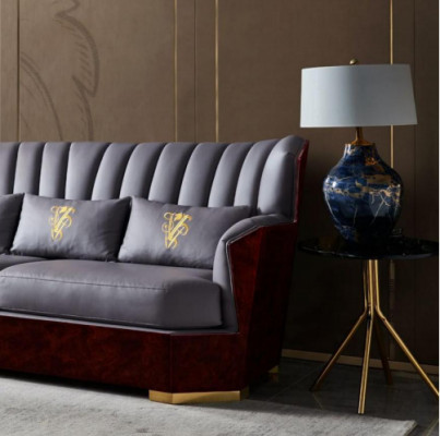 Canapé trois places en cuir canapé rembourré Design canapés luxueux Mobilier Trois places nouveau
