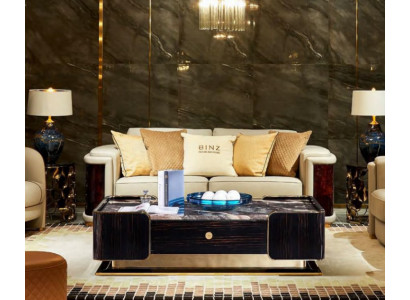 Trois canapés trois places en tissu, design de capitonnage, canapé moderne trois places, mobilier de salon de luxe.