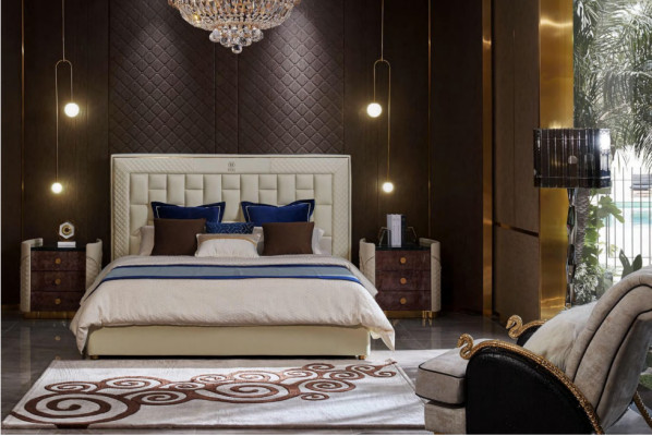 Lit Chambre Design Lits Tables de chevet Mobilier de luxe Suite 3 pièces