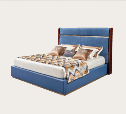 Ensemble complet de luxe pour chambre à coucher : Lit design avec 2 tables de chevet 3 pièces.