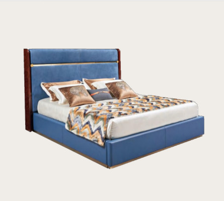 Cadre de lit Classic en cuir Blue e Lits de luxe Mobilier de chambre