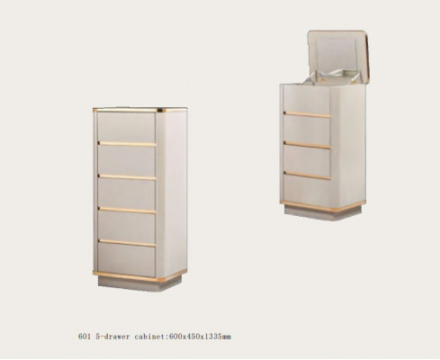 Commode Buffet décoratif Commodes Bahuts Armoire haute à 5 tiroirs