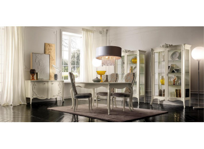 Suite Set Table 4x Chairs Chair Display case Set Chest of drawers Dining set 8pcs. Dining room  Suite Ensemble Table 4 chaises Chaise Vitrine Ensemble Commode Ensemble Salle à manger 8 pièces. Salle à manger