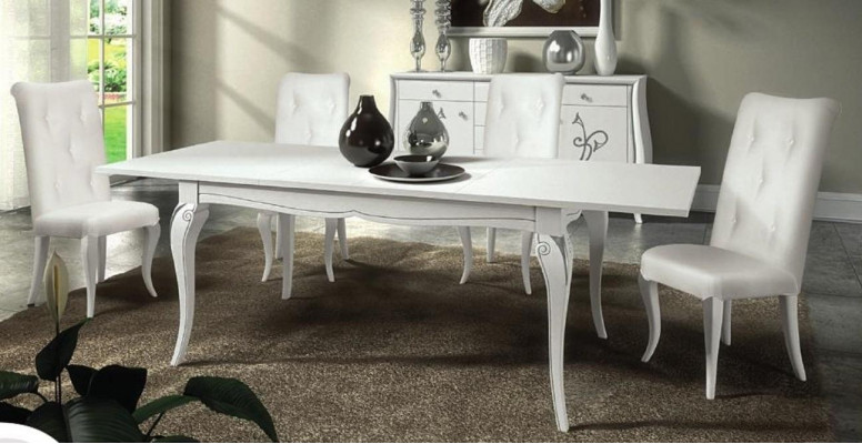 Table à manger Table extensible Tables xxl Moderne Bois Salle à manger Design Blanc nouveau