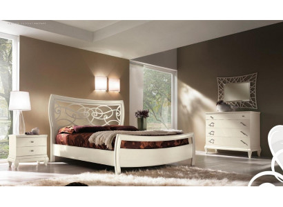 Chambre Lit Table de chevet Commode Miroir Suite Groupe Lits Ensemble 5 pièces.