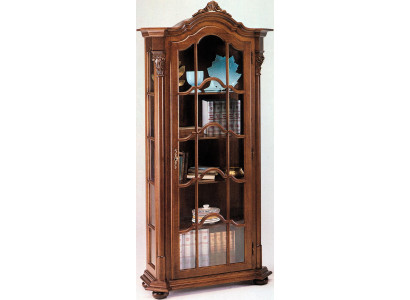 Vitrine Mobilier de salon Buffet en bois massif Vitrines Armoire en verre Bois véritable