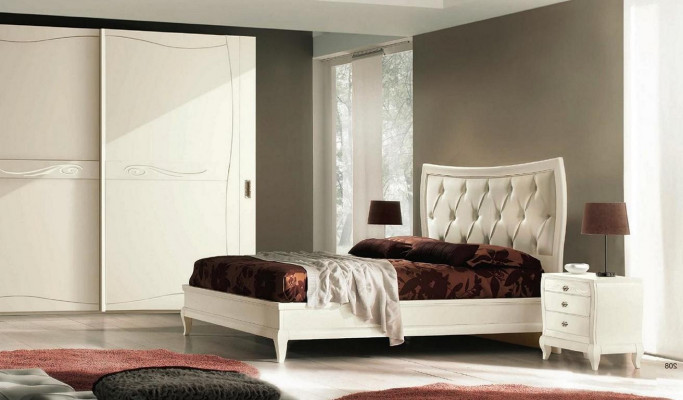 Chambre Lit Table de chevet Lits doubles Suite Cadre de lit Lits Ensemble 3 pièces.