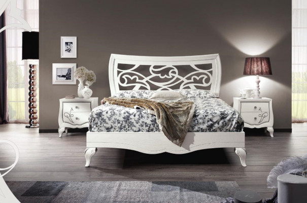 Chambre Lit Table de chevet Suite Groupe Lits Lit double Cadre de lit 3pièces. neuf