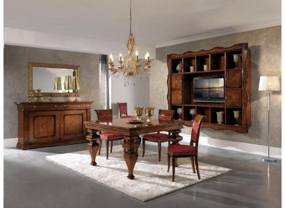 Ensemble de salle à manger en bois Design Ensemble Buffet 4x chaises Table Complète 7 pièces.