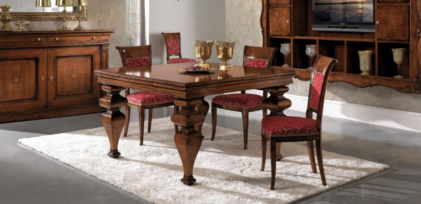 Ensemble de salle à manger en bois Design Ensemble Buffet 4x chaises Table Complète 7 pièces.