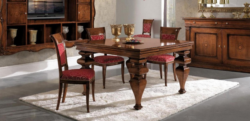 Ensemble de salle à manger en bois Design Ensemble Buffet 4x chaises Table Complète 7 pièces.