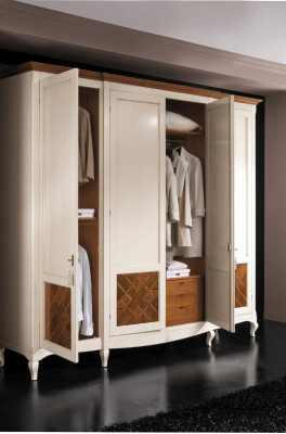 Armoire en vrai bois Armoire solide Meubles de chambre en bois Italie cabinet en bois