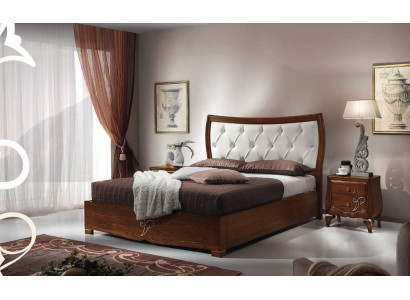 Lit Lits Cadre de lit Bois Chambre à coucher Double Marron Moderne Lit double Mobilier