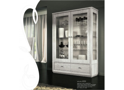 Vitrine de vitrine de magasin de luxe Armoire en verre moderne en bois gris Étagère Mobilier