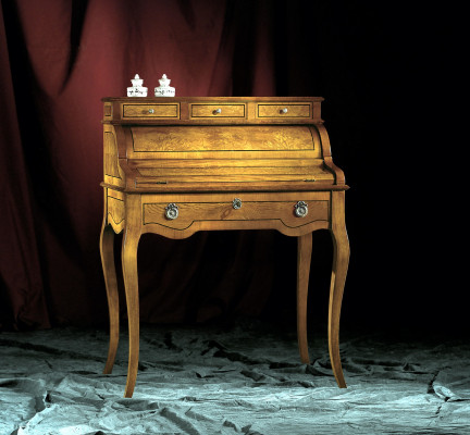 Tables Bureau Table de Bureau Bois Noble Style Baroque Rococo Mobilier Antique de Luxe