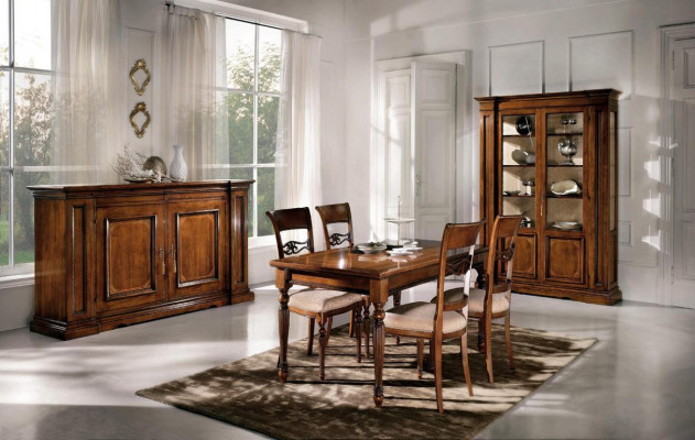 Vitrine en bois Armoires de luxe Buffet classique Design de meubles Italiens Marron