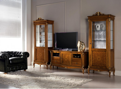 Meuble télé Salon Buffet TV Armoire de télé Meuble TV à tiroirs Meuble baroque italien