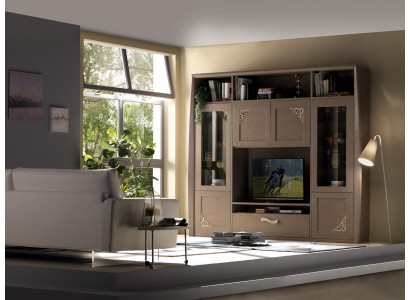 Unité murale Armoire Vitrine Bois Salle de séjour Meubles unités murales TV design vitrines