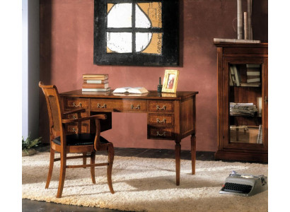 Bureau et chaise en bois avec accoudoirs Bibliothèque Mobilier de bureau Design nouveau