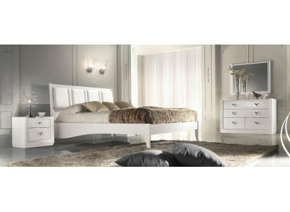 Chambre Lit Table de chevet Commode Miroir Suite Groupe Bois Luxe Ensemble 5 pièces