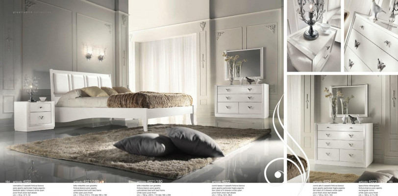 Chambre Lit Table de chevet Commode Miroir Suite Groupe Bois Luxe Ensemble 5 pièces