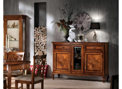 Commode Buffet Étagère Armoire Étagères Meubles en bois massif d'Italie Armoires