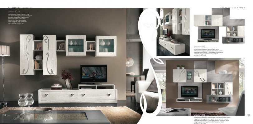 Ensemble mural Vitrine Meuble TV Buffet Armoire Murale TV moderne Bois Suite Set Mobilier