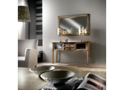Style campagnard Console Coiffeuse avec Miroir Table console Marron