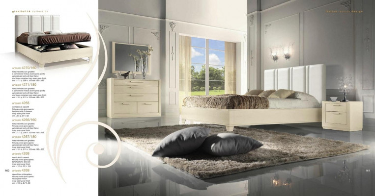 Suite de chambre à coucher Lit Table de chevet Commode Miroir Luxe Bois Design 5 pièces