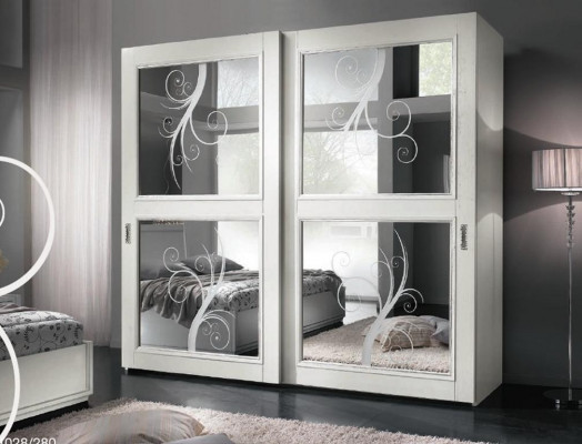 Armoire Portes Coulissantes Meuble Mural Armoires Penderie Bois Meubles Italiens
