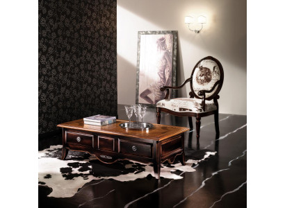 Table basse classique en bois massif pour le salon, tables de baroque.
