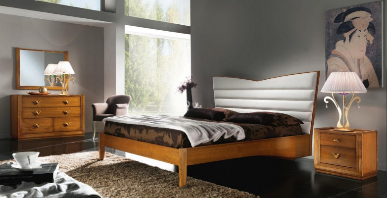 Ensemble de luxe Chambre Lit Table de chevet Double Chambres d'hôtel Lits Rembourrage Design 3 pièces.