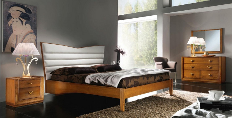 Chambre de luxe Lit Lit double Bois Rembourrage Lits Cadre de lit double Moderne