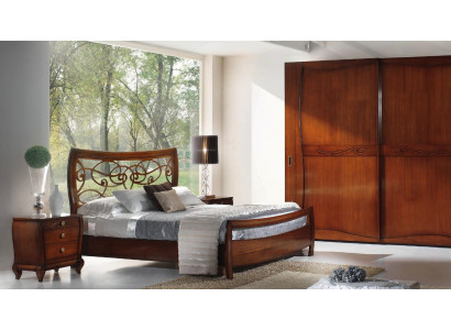 Chambre Lit Table de chevet Lits Doubles Hôtel Design Bois Suite Ensemble 3pcs.