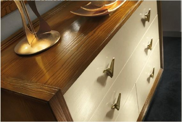 Commode Miroir Garnirur Console Commodes Armoires en bois Console Italie Ensemble 2pcs.