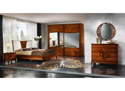 Chambre Lit Table de chevet Armoire Commode Miroir Luxe Nouveau Ensemble 6 pièces.