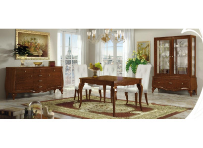 Suite Salle à manger Table à manger Chaise Commode Vitrine Table Tables Groupe Ensemble 7 pièces.