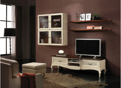 Ensemble de meubles mural 7 pièces. Meuble TV de salon Vitrine Étagère Suite moderne en bois groupe neuf